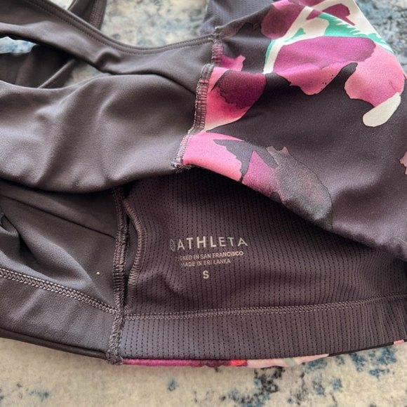 Athleta Sports Bra Floral Print Sz S - Picture 5 of 6